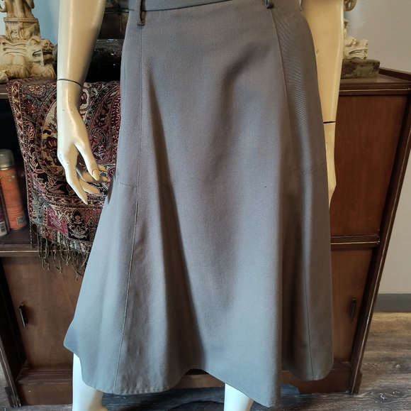 Linda Allard for Ellen Tracy Wool Skirt Set 2 pc. Neutral Khaki - Picture 11 of 11